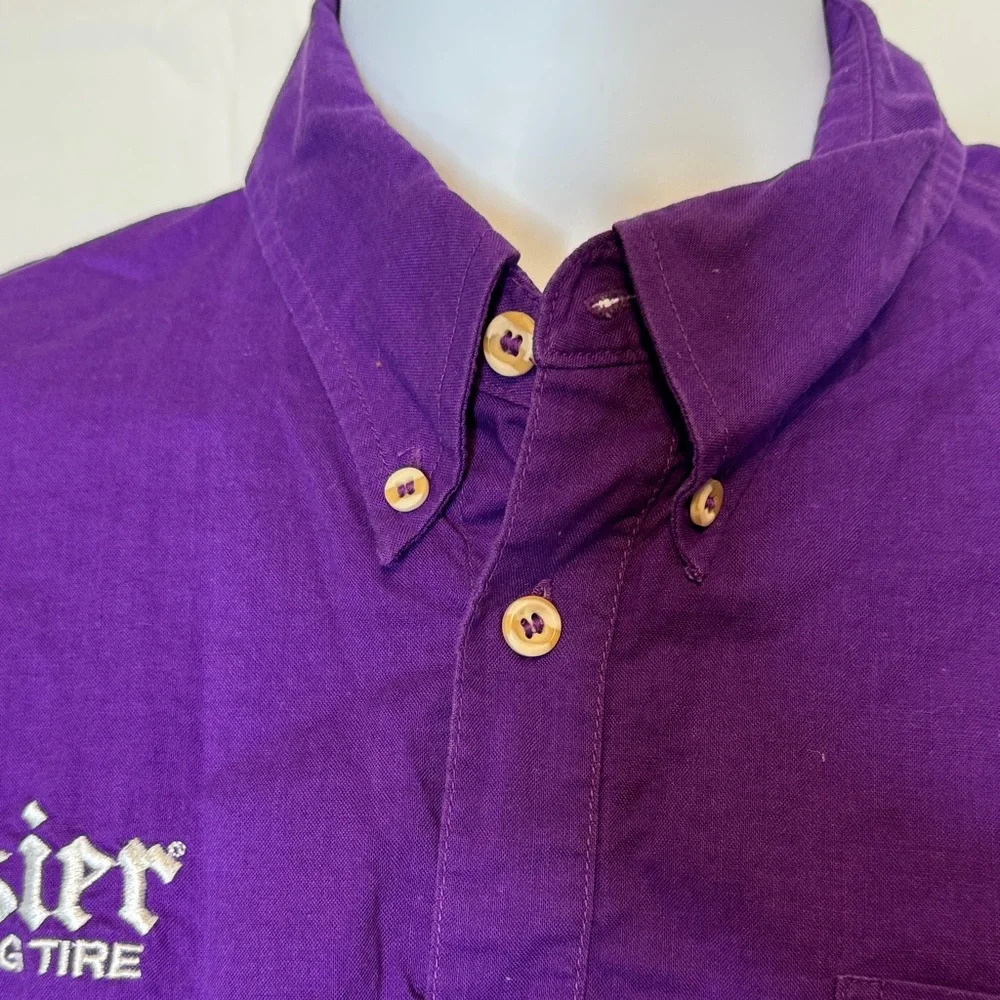 Hoosier Men's Purple Casual Button Down Shirt Size Medium - Picture 6 of 8